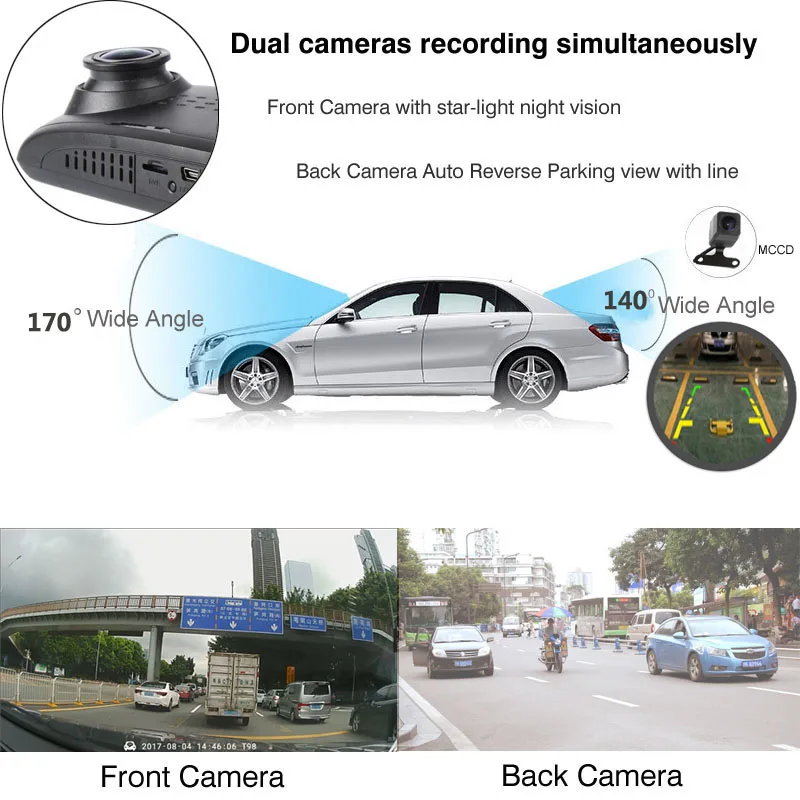 4G Android 5,1 Автомобильный видеорегистратор gps навигатор Dash камера 1" Dash Cam ADAS Bluetooth Wifi удаленный монитор двойной объектив видео рекордер