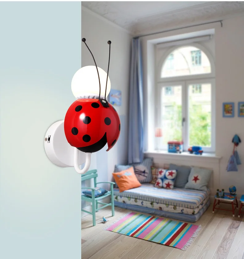 Tieyi детский сад Boys'Room и для девочек спальня креативный мультфильм семь звезд Божья коровка детская комната люстра