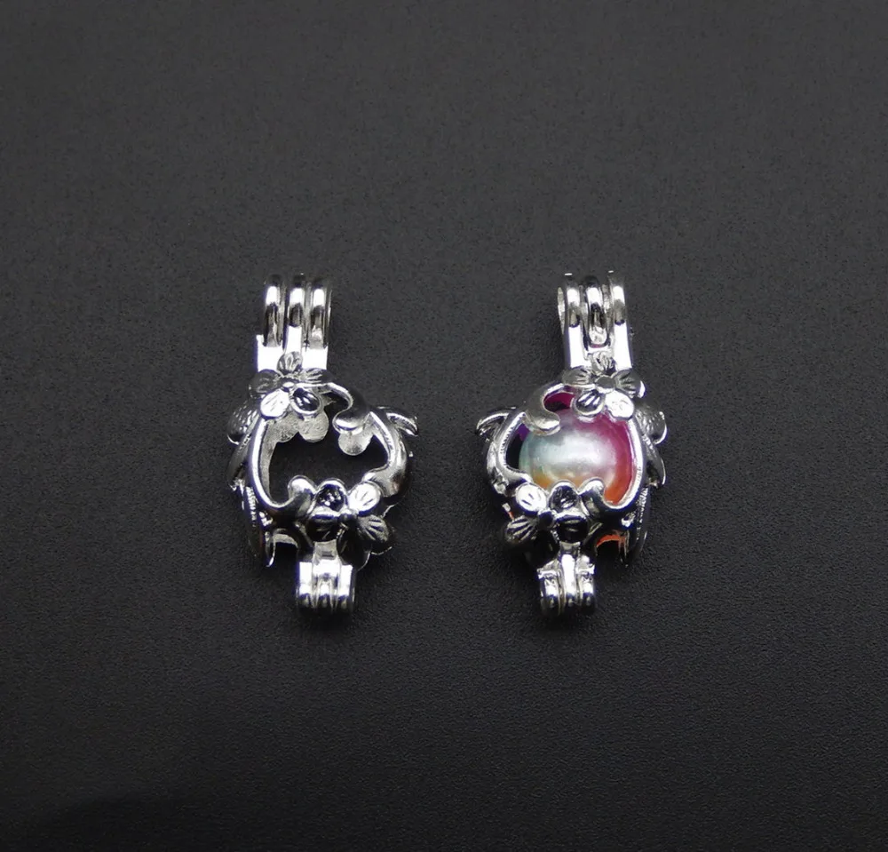 Яркая Серебряная подвеска в виде корзины цветов 10 шт. искусственный жемчуг