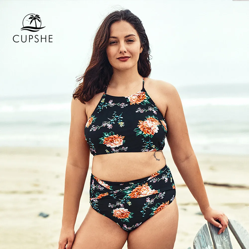 CUPSHE/плюс размер платье чехол с цветочным рисунком топ бикини сексуальные на