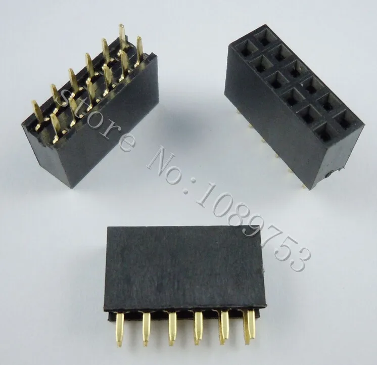 100 шт. 2x6 Pin 2 54 мм двухрядный гнездовой штыревой разъем 12P гнездо разъема ПП|connector