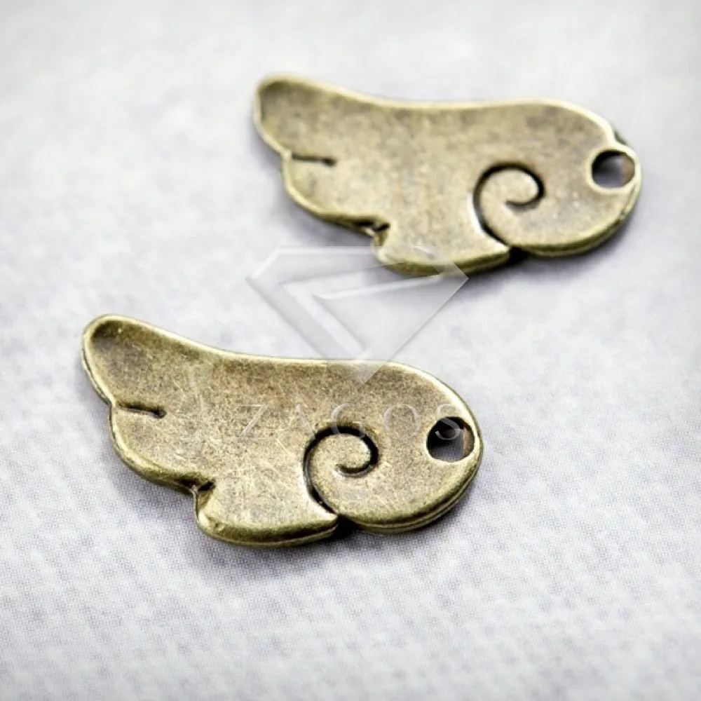30 шт. античная латунь бронза 17x9x2 мм крыло модные подвески подвеска цинковый сплав