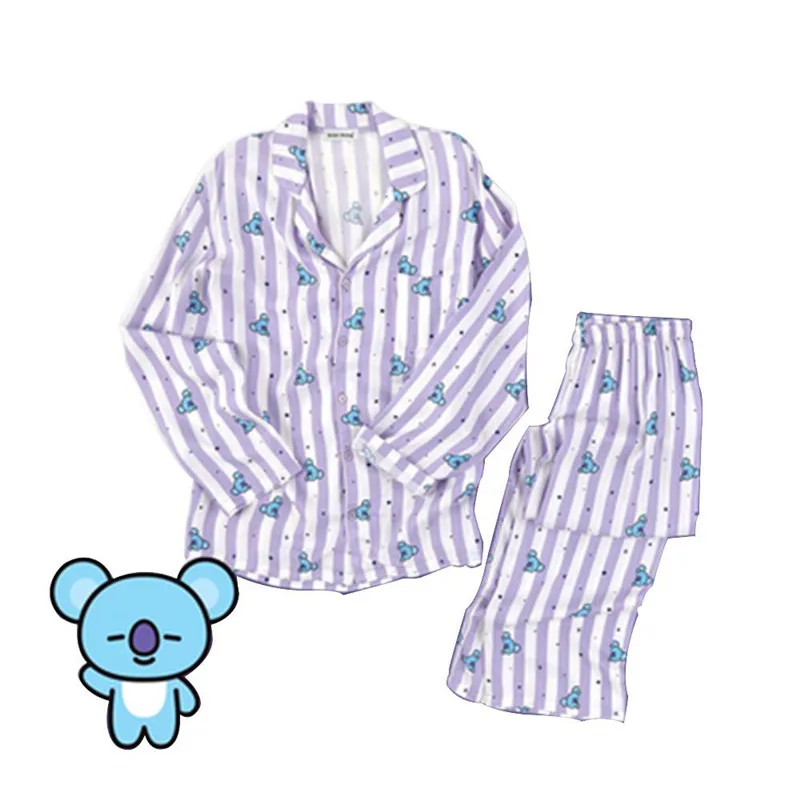 Kpop Bangtan мальчики Корейская звезда BT21 Kawaii мультфильм мягкие пижамы Мода CHIMMY TATA COOKY