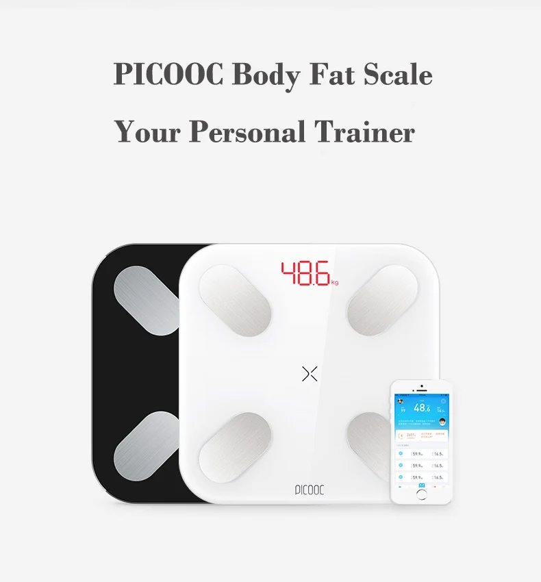 PICOOC mi ni Smart весами Ванная комната жира весы бытовые предварительно um цифровой