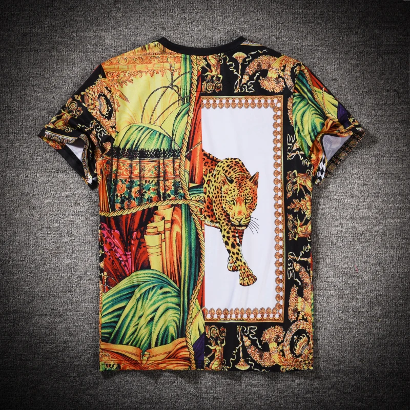 Мужская футболка с короткими рукавами модная круглым вырезом и принтом