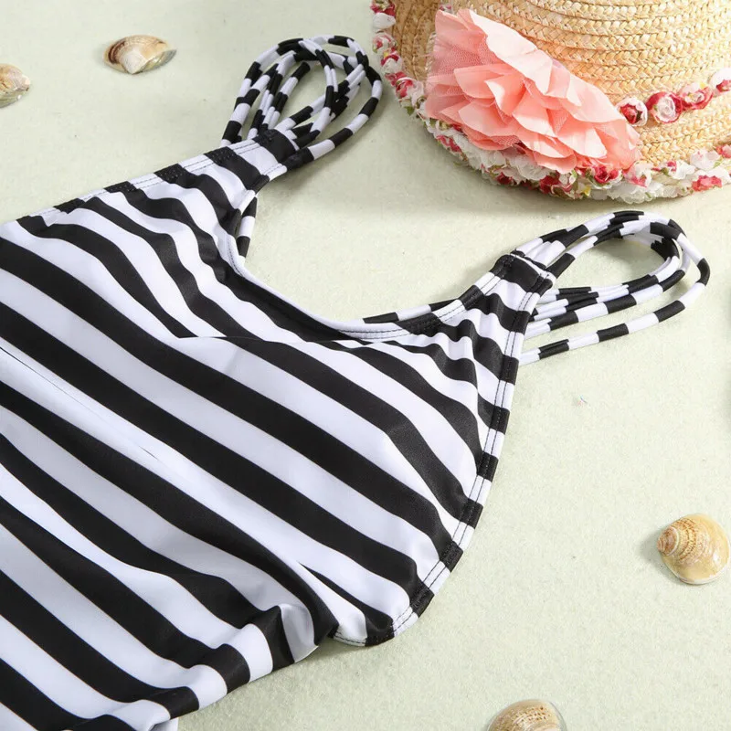 Бикини 2019 Для женщин Одна деталь повязки бразильский полосатый пляжный