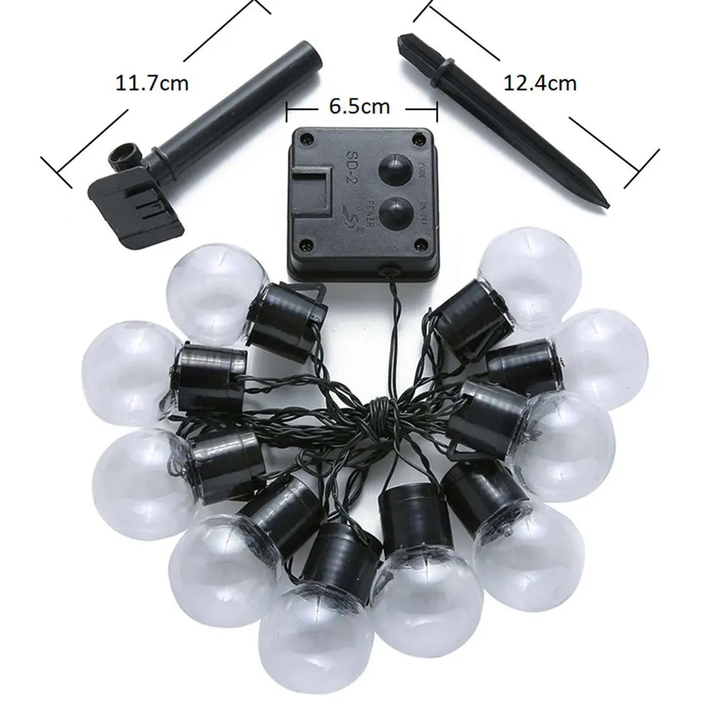 10 светодио дный светодиодных ламп шарик на солнечных батареях Светодиодные