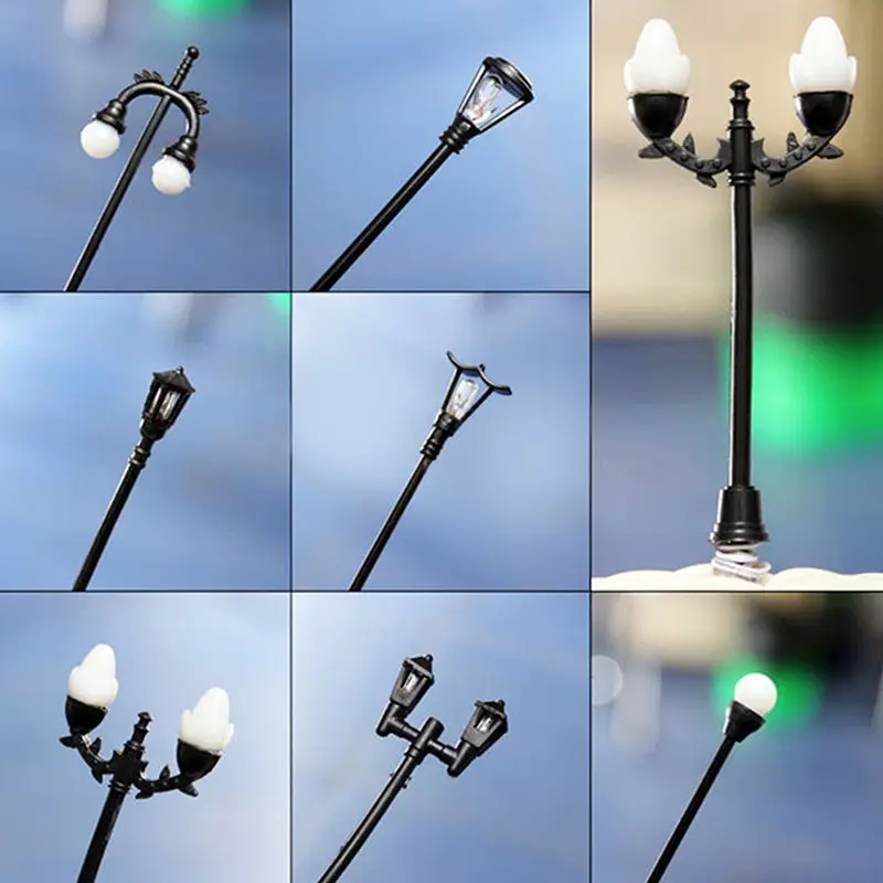 

1 Pcs Retail Mini Street Lamp Fairy Garden Miniatures Moss Terrariums Desktop Bottle Garden Resin Crafts Fairy Garden Supplies