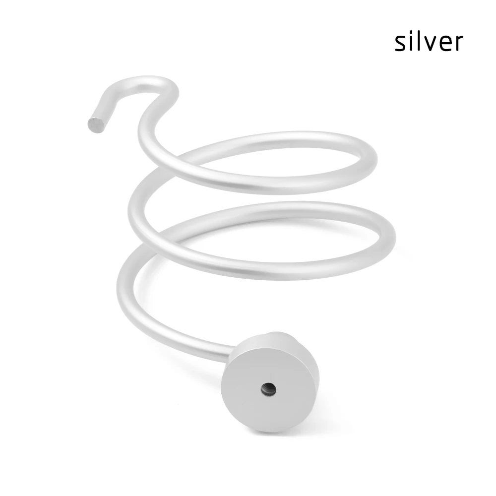 silver 6 цветов, органайзер из алюминиевого сплава, настенный держатель для ванной комнаты, настенный держатель для фена, полка для хранения для дома, отеля - Цвет: silver