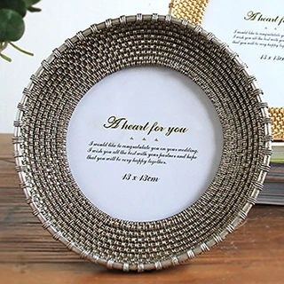 Round photo frame Смола Классическая Роскошная Фоторамка золотая фоторамка эллипс круглая квадратная креативная настольная декоративная фоторамка свадебный подарок - Цвет: Round photo frame