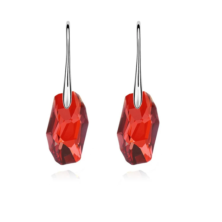 Malanda Кристалл от Swarovski Подвески Висячие серьги для женщин Роскошные новые модные брендовые Висячие серьги Свадебные ювелирные изделия подарок - Окраска металла: Red