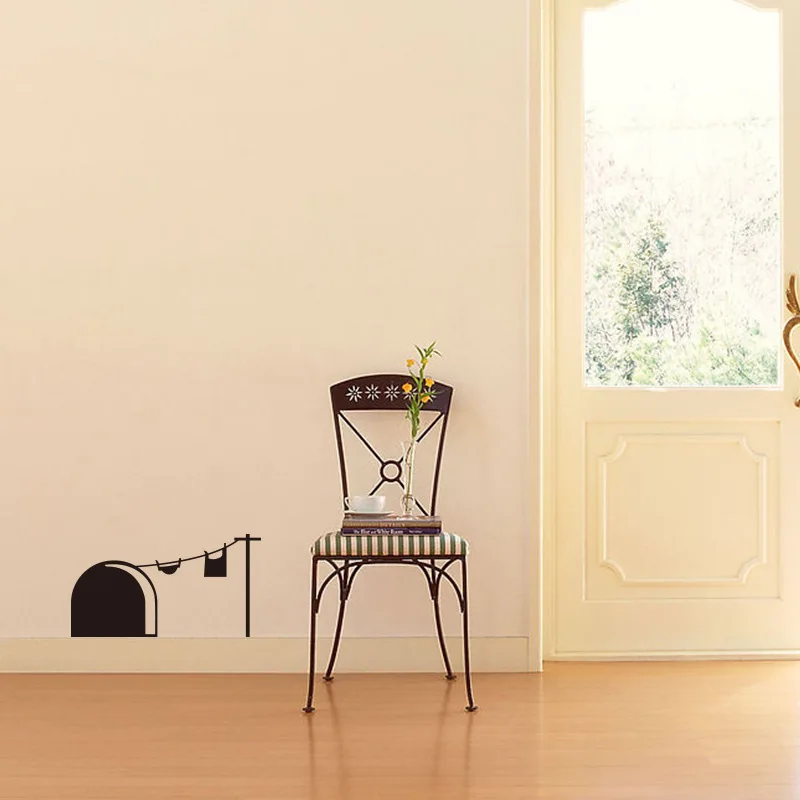 Съемная виниловая наклейка с отверстием для мыши Декор водонепроницаемая