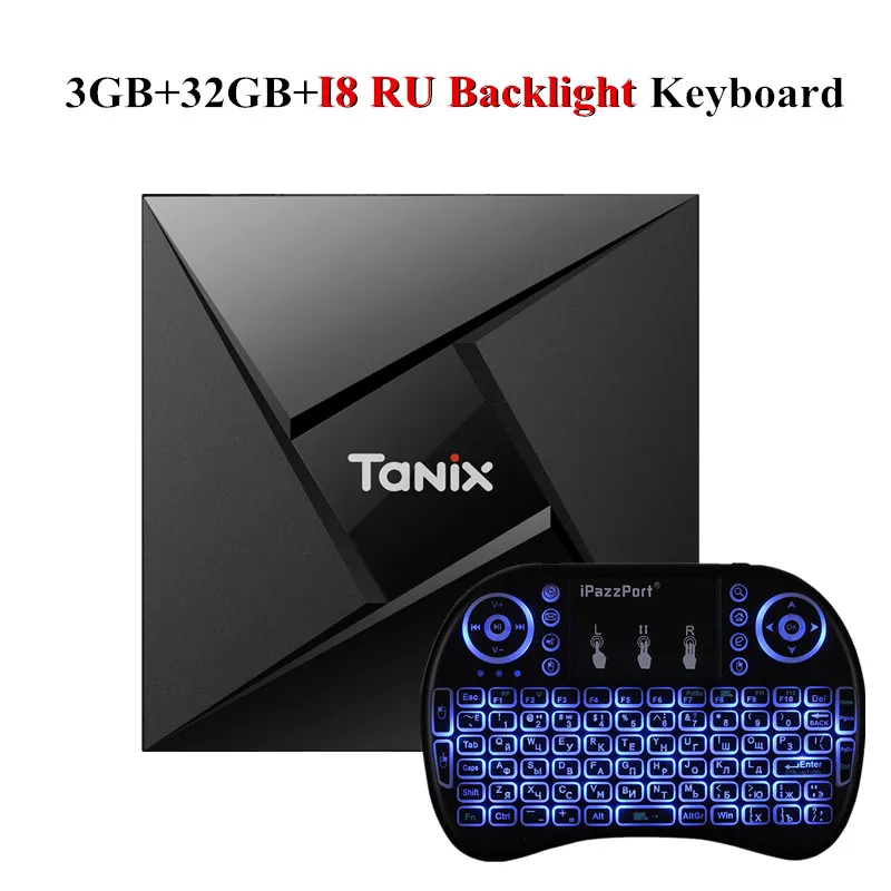 3 32G I8 RU Keyboard Tanix TX9 Pro Android 7,1 Смарт ТВ приставка Amlogic S912 Восьмиядерный приставка 3 ГБ 32 ГБ Bluetooth 4,1 1000M LAN 4K HDMI медиаплеер - Цвет: 3 32G I8 RU Keyboard
