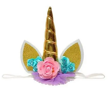 1pcs headband 50 единорогов вечерние, девушка первый день рождения, Пастельная бумага соломинки, единорог вечерние декор, пастельный детский душ, маленькая девочка день рождения - Цвет: 1pcs headband
