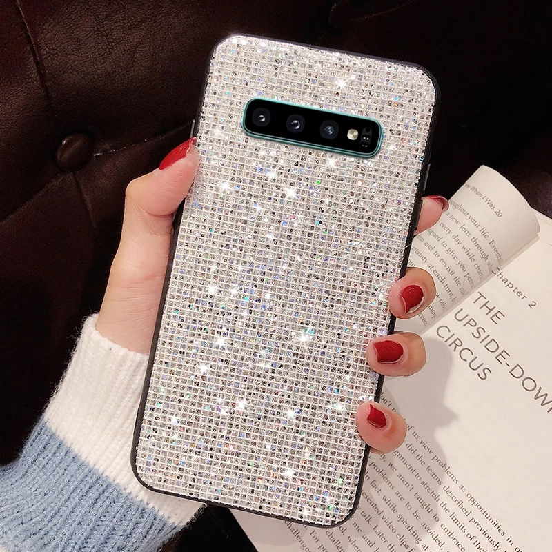 Блестящий блестящий чехол для Samsung S10e S8 S9 Plus силиконовая задняя крышка Galaxy M30 M20 M10