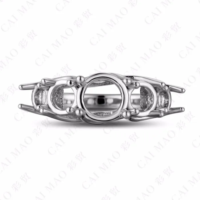 CaiMao кольцо с круглым вырезом Semi Mount Settings& ct Diamond 14k белое золото обручальное кольцо с драгоценными камнями ювелирные изделия