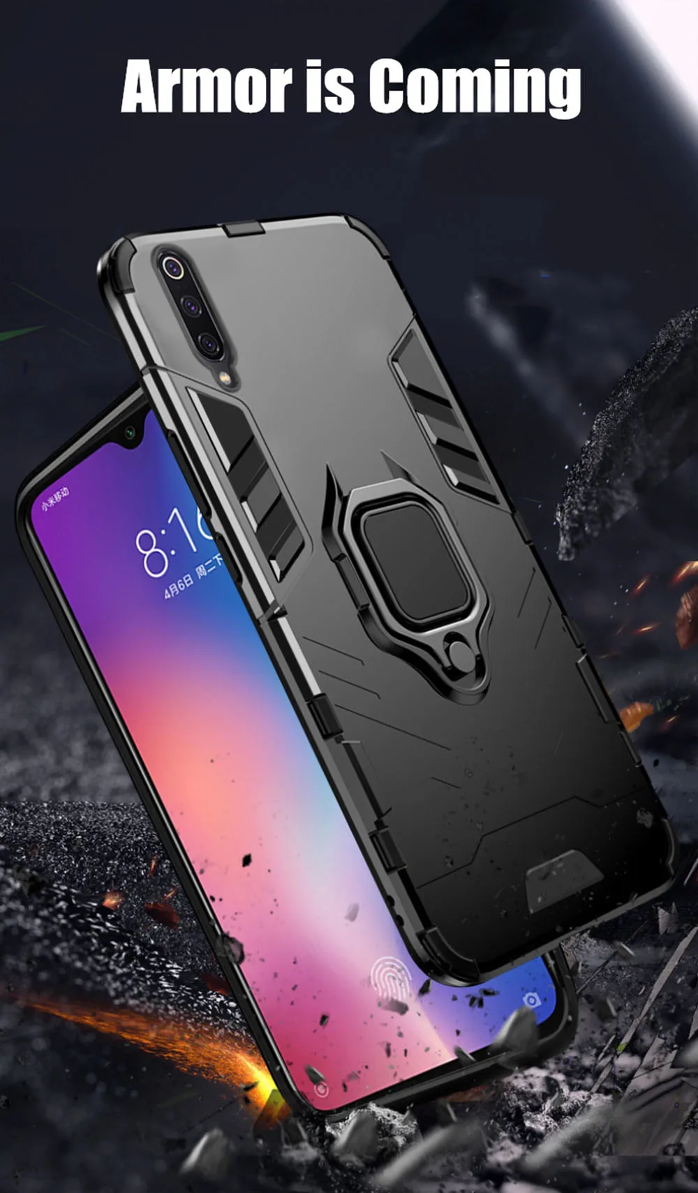 Бронированный противоударный чехол для телефона для samsung Galaxy A50 A70 A30 A20 A10 стенд держатель Автомобильный чехол для телефона с кольцом для samsung M20 A20 A30 A50
