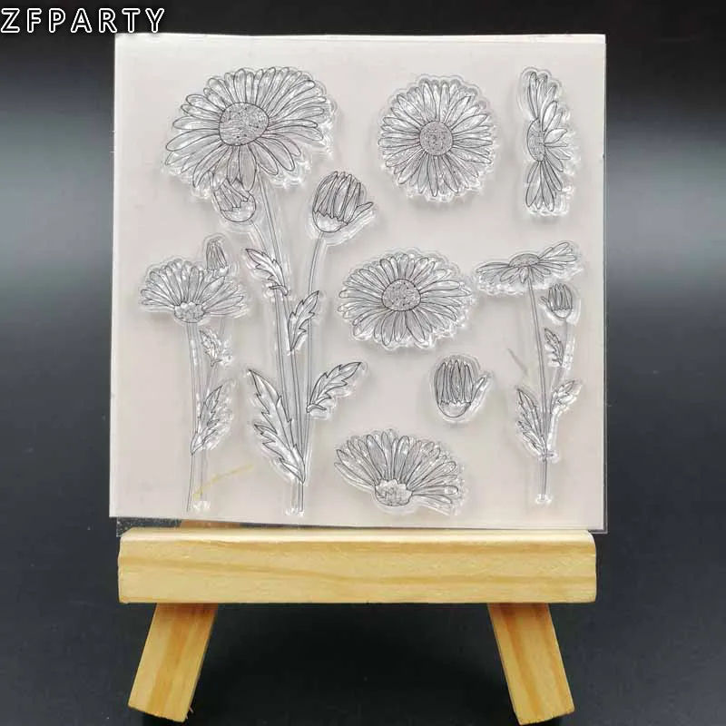 stamp 1 ZFPARTY цветы прозрачный силиконовый штамп для скрапбукинга DIY/фотоальбом декоративный прозрачный штамп - Цвет: stamp 1