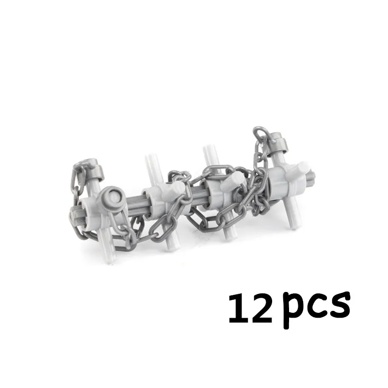 Grayfence12PCS Военный пакет оружия забор MOC Строительные блоки мини-рельсовый забор SWAT город аксессуары WW2 фигурки части игрушки Кирпичи детей C015 - Цвет: Grayfence12PCS