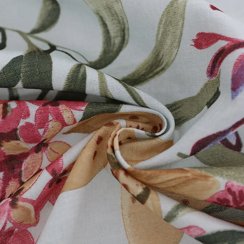 

Korean Rural Printed Half Shading Curtains for Living Room Bedroom Window Floral Curtains for the Bedroom Custom Made