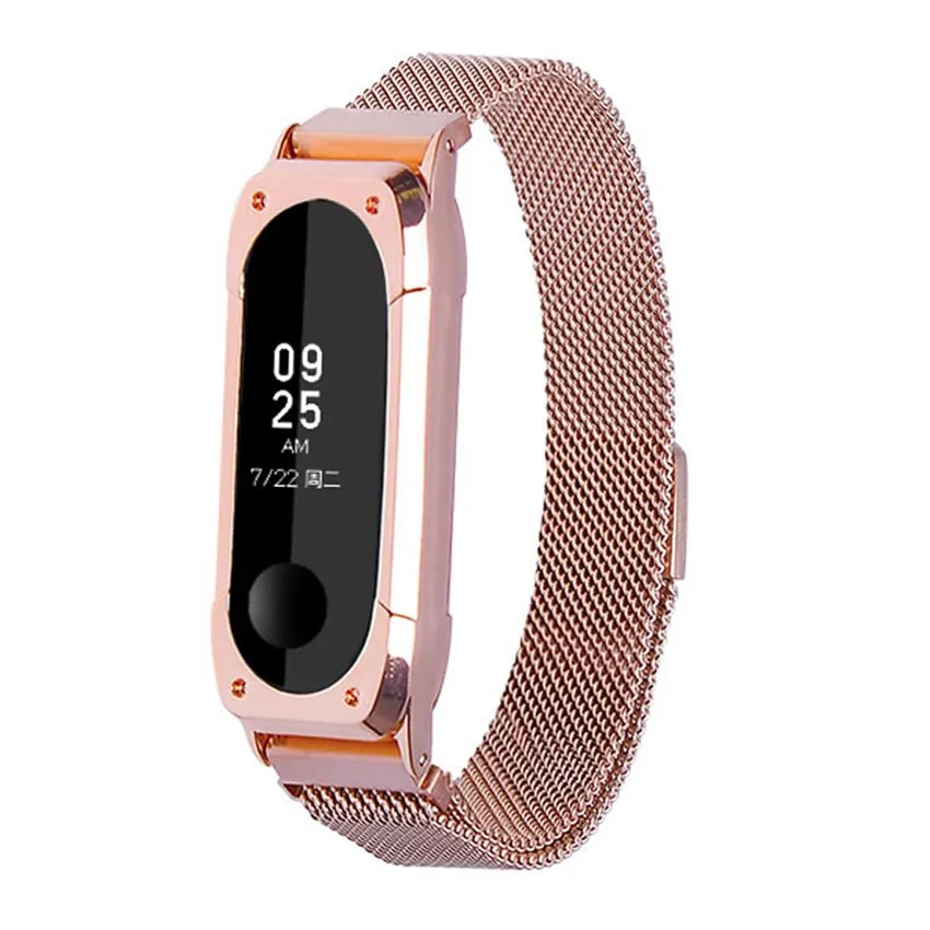 Многоцветные магнитные ремни Milanese с пряжкой для Xiaomi Mi Band 3 металлический ремешок