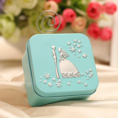 Квадратная декоративная коробка для хранения конфет подарочная жестяная банки