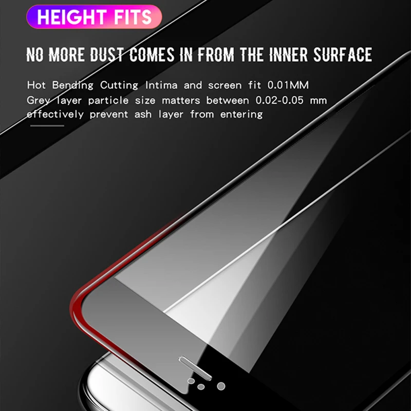 Защитное стекло 9D с закругленными краями для iPhone 7 8 6 6s Plus X XS полное покрытие