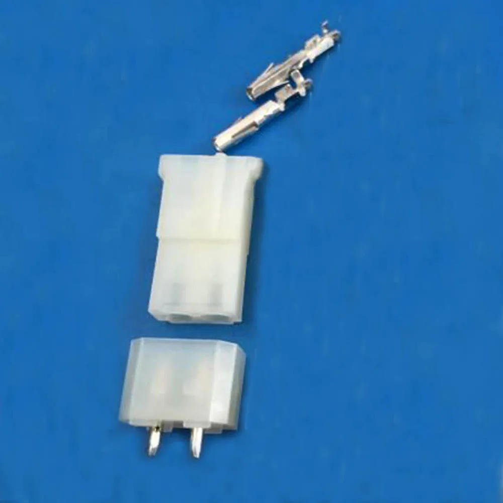

10 Sets 5.08mm 2 Pin Female D Shape Plug+Straight Pin Welded Plate+Terminal for 18-24AWG Wire 8981 IDE ATX / EPS Power Connector