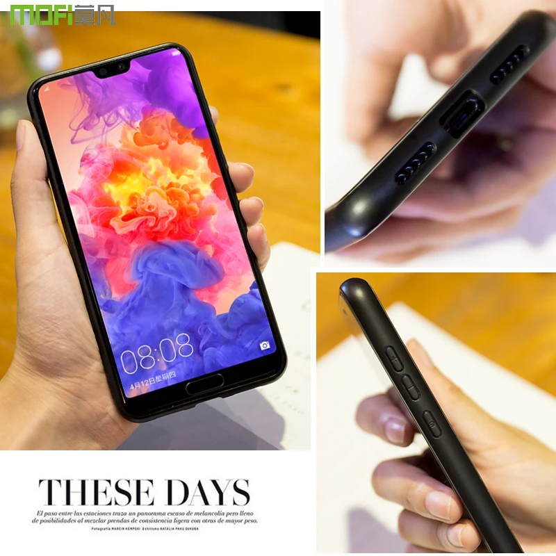 Для huawei P20 pro чехол Mofi закаленное стекло для p20 жесткий Бабочка Лось цветок гитара