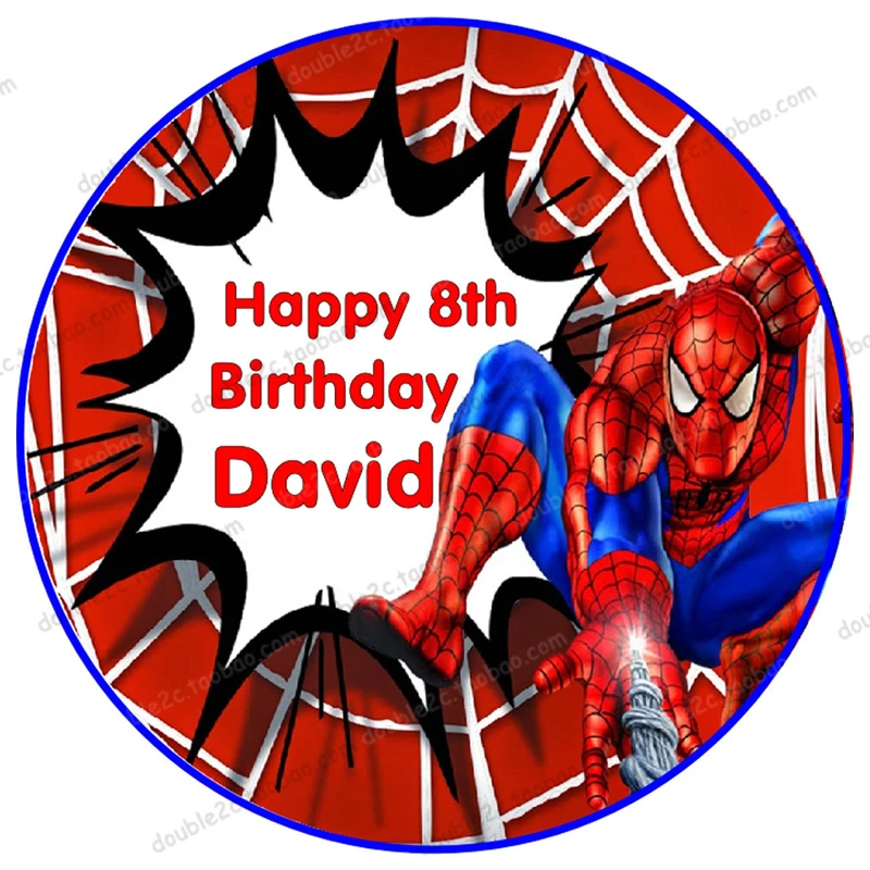 Съедобная Вафля для торта 8 &quotЧеловек паук съедобная обледеняющая бумага