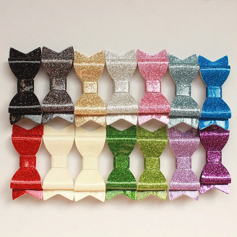 24 шт./лот блестящие заколки для волос из фетра банты горячая Распродажа высокое