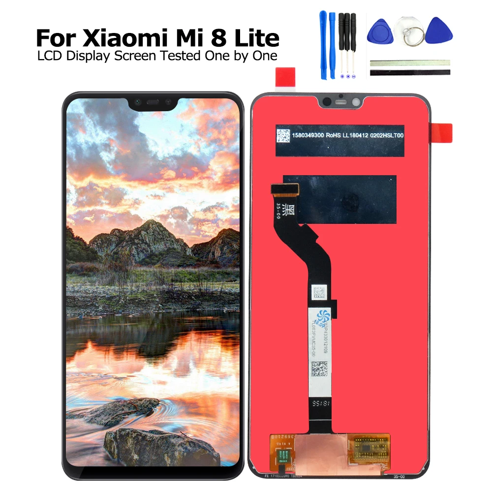 ЖК дисплей и сенсорный экран для Xiaomi Mi 8 Lite дигитайзер в сборе с рамкой ремонта