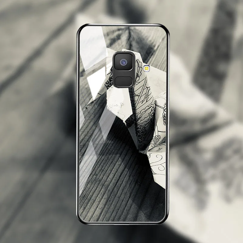 M011 Soaptree чехол из закаленного стекла для samsung Galaxy A8 A6 Plus чехол s Star Space мультфильм для samsung A8 A730F A530F чехол бампер - Цвет: M011