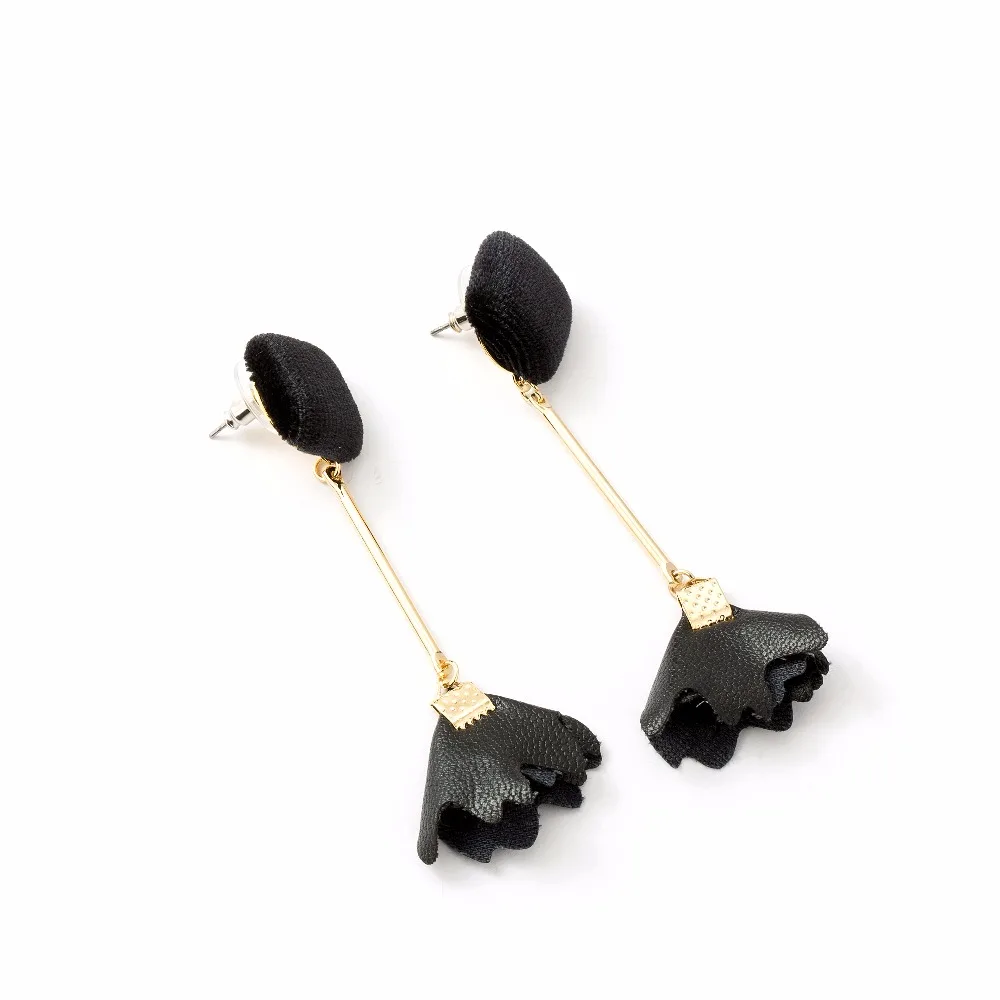 Black Leather Tassel Ear Line Earrings For Women 2017 New Long Statement Brincos Pendientes Oorbellen Orecchini | Украшения и