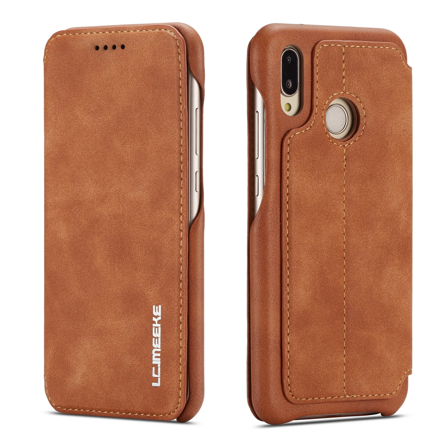 Роскошный Магнитный чехол книжка LC.imeeke для Huawei P20 Lite деловой в стиле ретро простой
