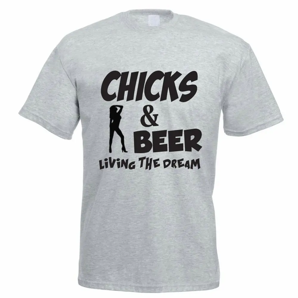 

2019 Fashion Casual Men T-shirt CHICKS & BEER - Women / Girls / Novelty / Lager / Funny / Gift Idea Mens T-Shirt