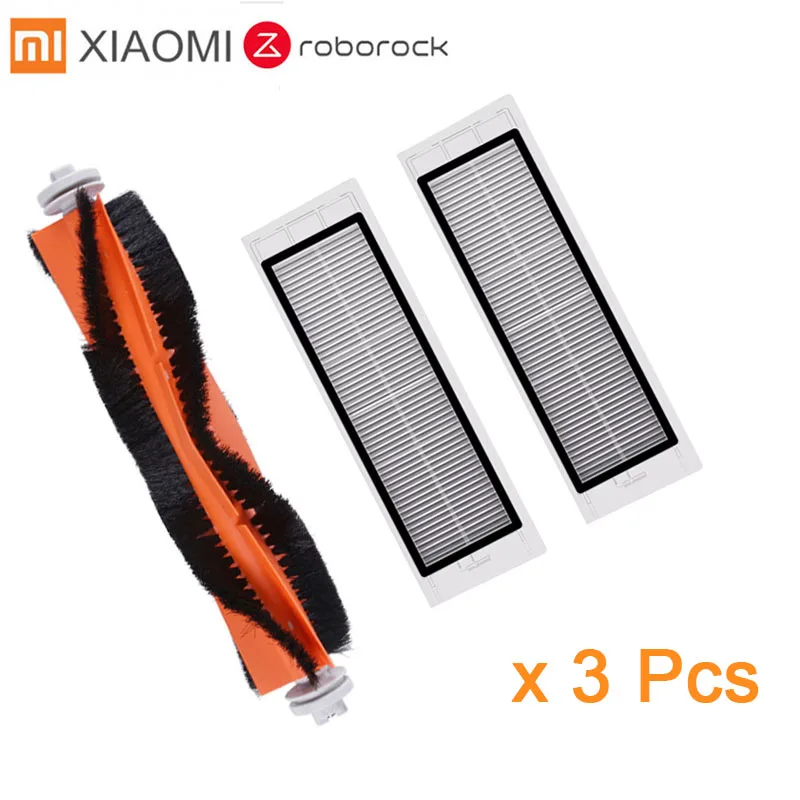 3 шт. запасные части для робота-пылесоса Xiaomi включая HEPA фильтр * 2 роликовая щетка 1