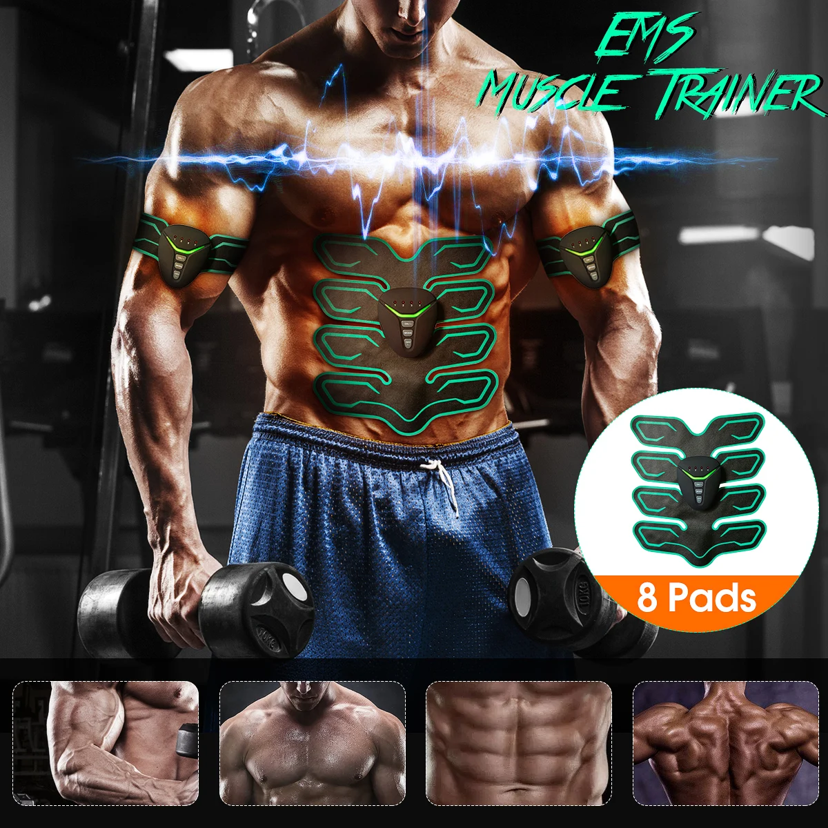 KIFIT EMS, умный беспроводной стимулятор мышц, умный фитнес-тренажер для живота и бедер, Электрический пояс для похудения, наклейка для потери веса
