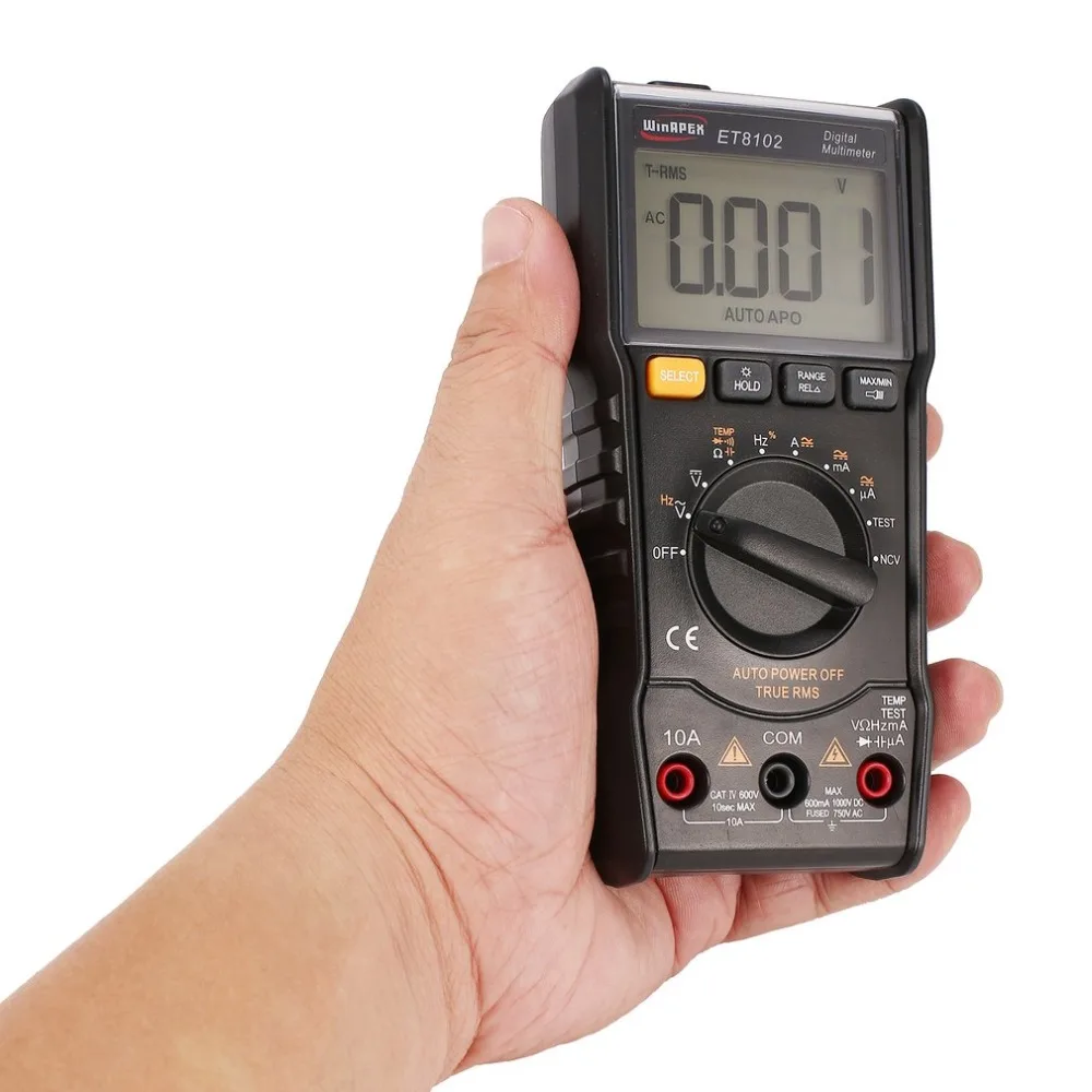 ET8101/ET8102 Цифровой мультиметр 5999 отсчетов True RMS AC/DC Вольт Ампер Ом Емкость Частота NCV диод тестер непрерывности