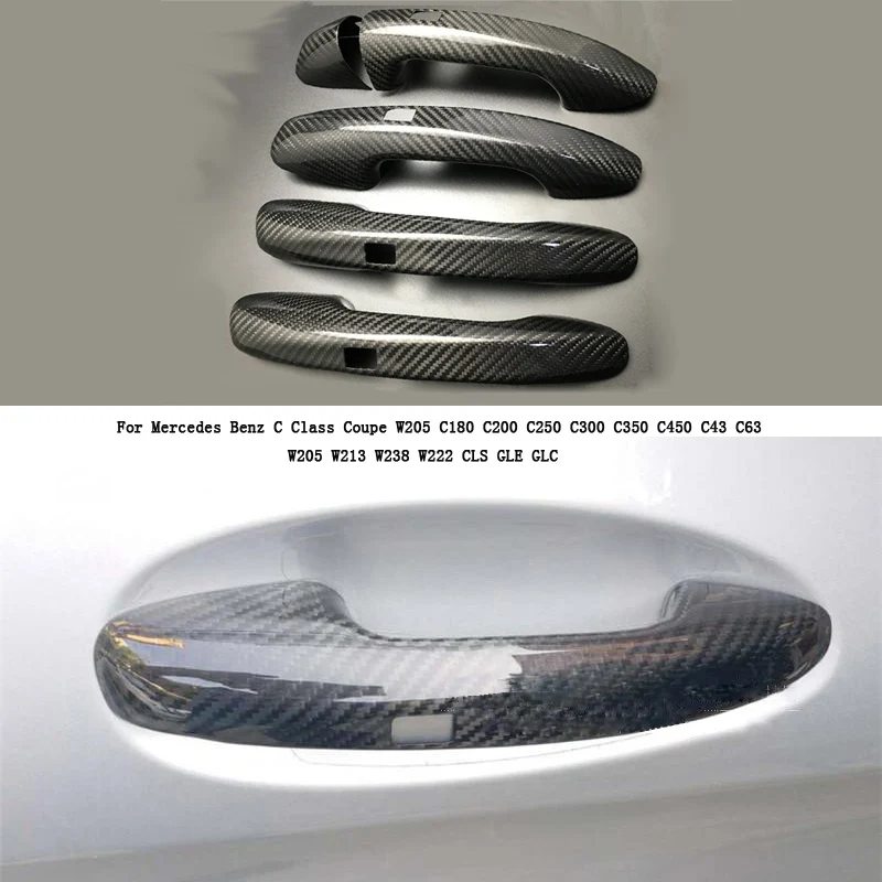 Для Mercedes Benz C Class Coupe W205 C180 C200 C250 C300 C350 C450 C43 C63 LHD углеродное волокно Дверная ручка Крышка стайлинга автомобилей