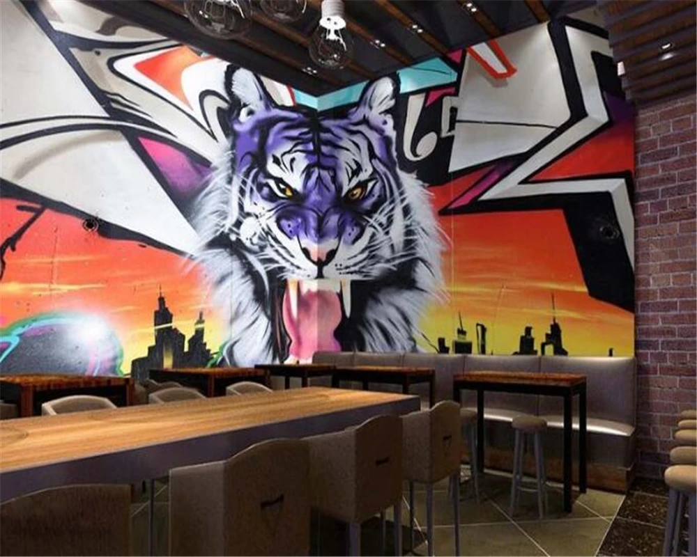 3D обои для гостиной спальни ТВ фон ручная роспись тигр стен 3 d papel parede|custom wallpaper|tiger