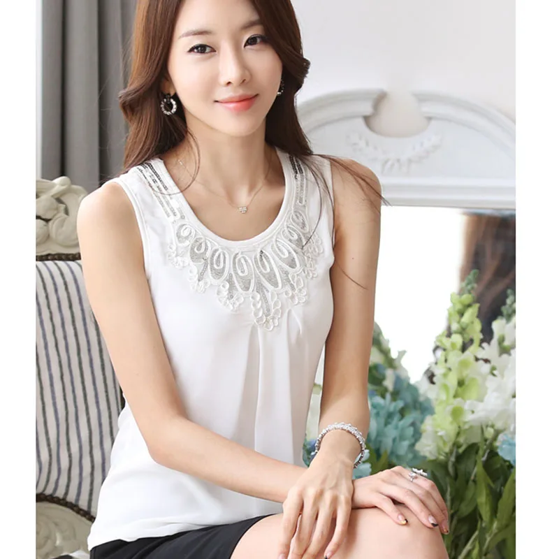 Блестками О-образным вырезом Футболка женские летние топы футболка S без рукавов