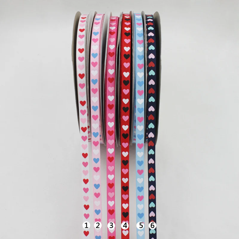[IuBuFigo] лента с принтом любовного сердца Grosgrain Подарочная печатная для украшения 9