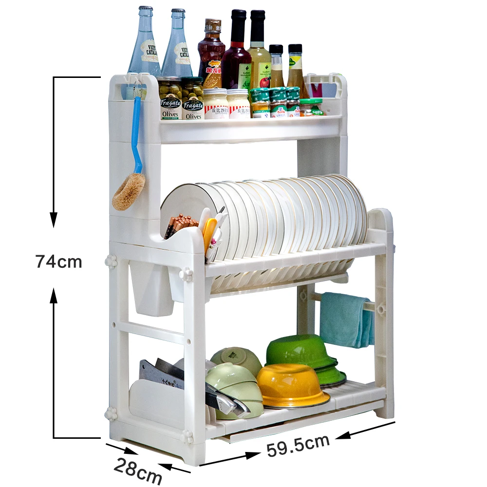 Качественная 3 х ярусная пластиковая тарелка для мытья посуды столовые приборы