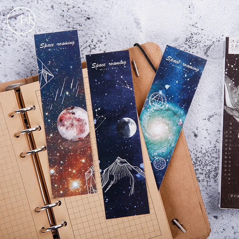 30 шт./кор. мечта пространство Созвездие бумажная Закладка для книги канцелярские принадлежности закладки книжные держатели карты сообщения школьные принадлежности papelaria