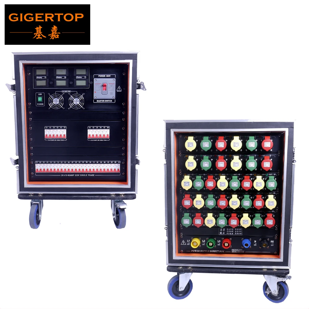 

Gigertop 13U Road Case Mains Power Distribution Distro Box Led Stage Lighting 220V Single Phase 36 X 32AMP Power Box Distro Case