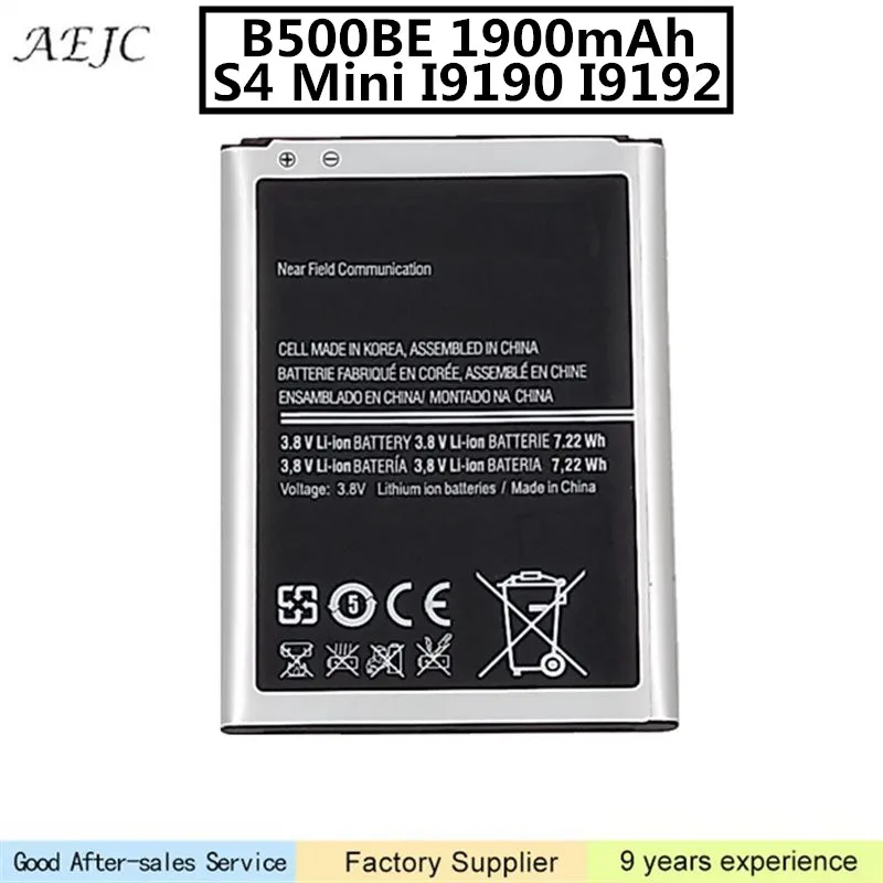 1900mAh B500BE батарея для Samsung S4 мини I9190 I9198 I9192 I9195 Замена Galaxy батарея|Аккумуляторы