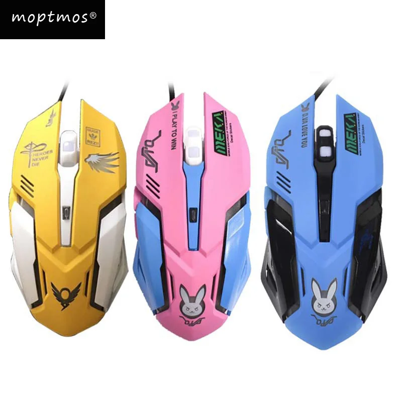 

OW D.VA Gaming Mouse-Backlit Optical Game Mice Ergonomic USB Wired with 2400 DPI 6 Buttons 4 Shooting for PC Computer Laptop