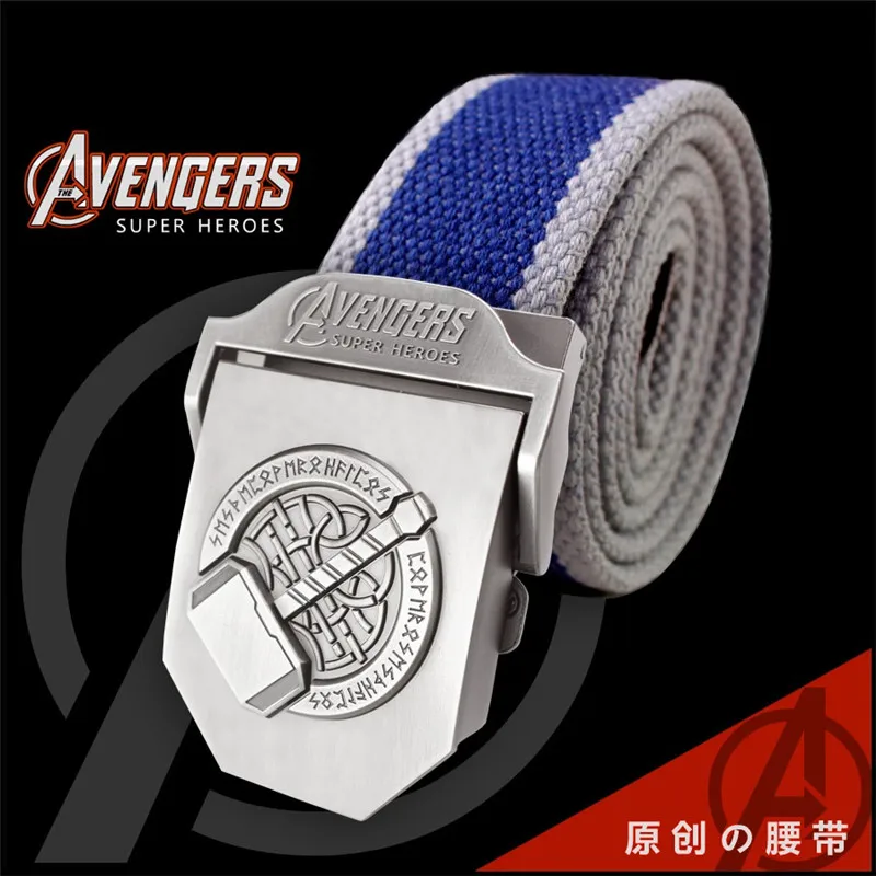 2019 hot the avengers endgame iron mancaptain americathor realm cosplay belt cartoon canvas buckle waist belt men belts free global shipping