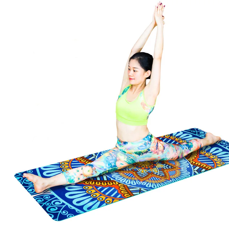5 MM Lotus Pattern Suede TPE Yoga Mat Pad Non-slip Slimming Exercise Fitness Gymnastics Body Building Esterilla Pilates | Спорт и